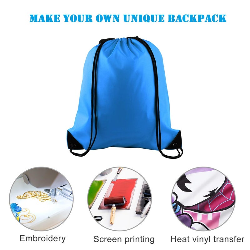 FEPITO 22 Pack Drawstring Bags String Backpack Bulk Sack Cinch Bag Sport Bags for School Gym Traveling - Image 5